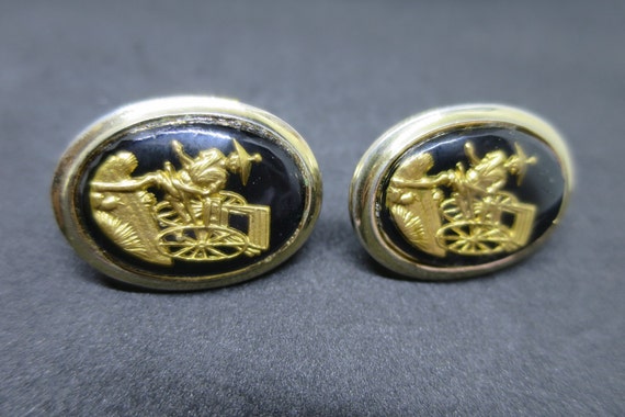 Art Deco Cuff Links Reverse Carved Intaglio Cryst… - image 9