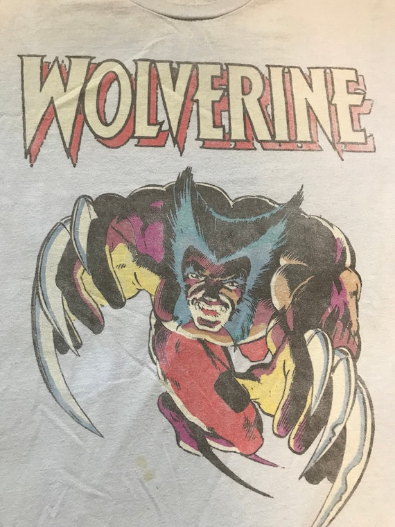 Marvel Comics Wolverine Tee Shirt Blue Cotton Vin… - image 1