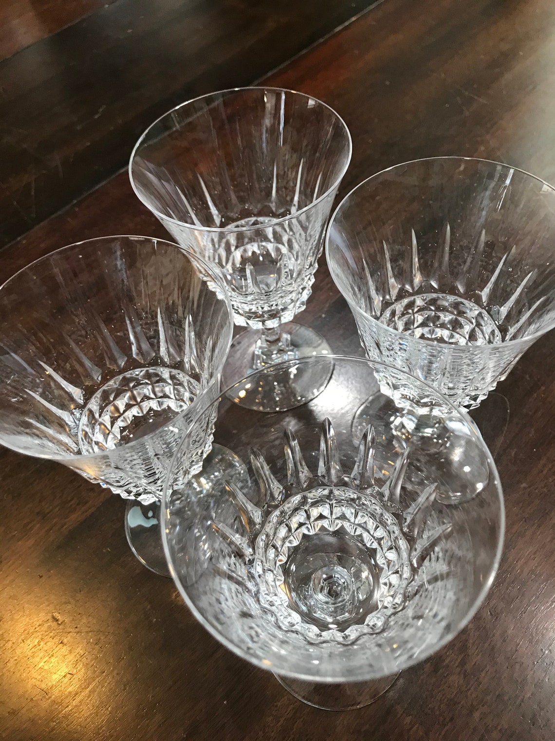 4 Lenox Cut Crystal Stemware Water Wine Goblets Liquor/ Etsy
