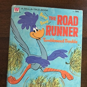 Road Runner Tumbleweed Trouble w/ Bugs Bunny  Warner Bros. Cartoon Child's Picture Story Book Vintage 1971 Authorized Edition Tell A Tale HC