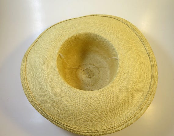 Panama Hat Wide Brim Ribbon Band Trim Hand Woven … - image 4