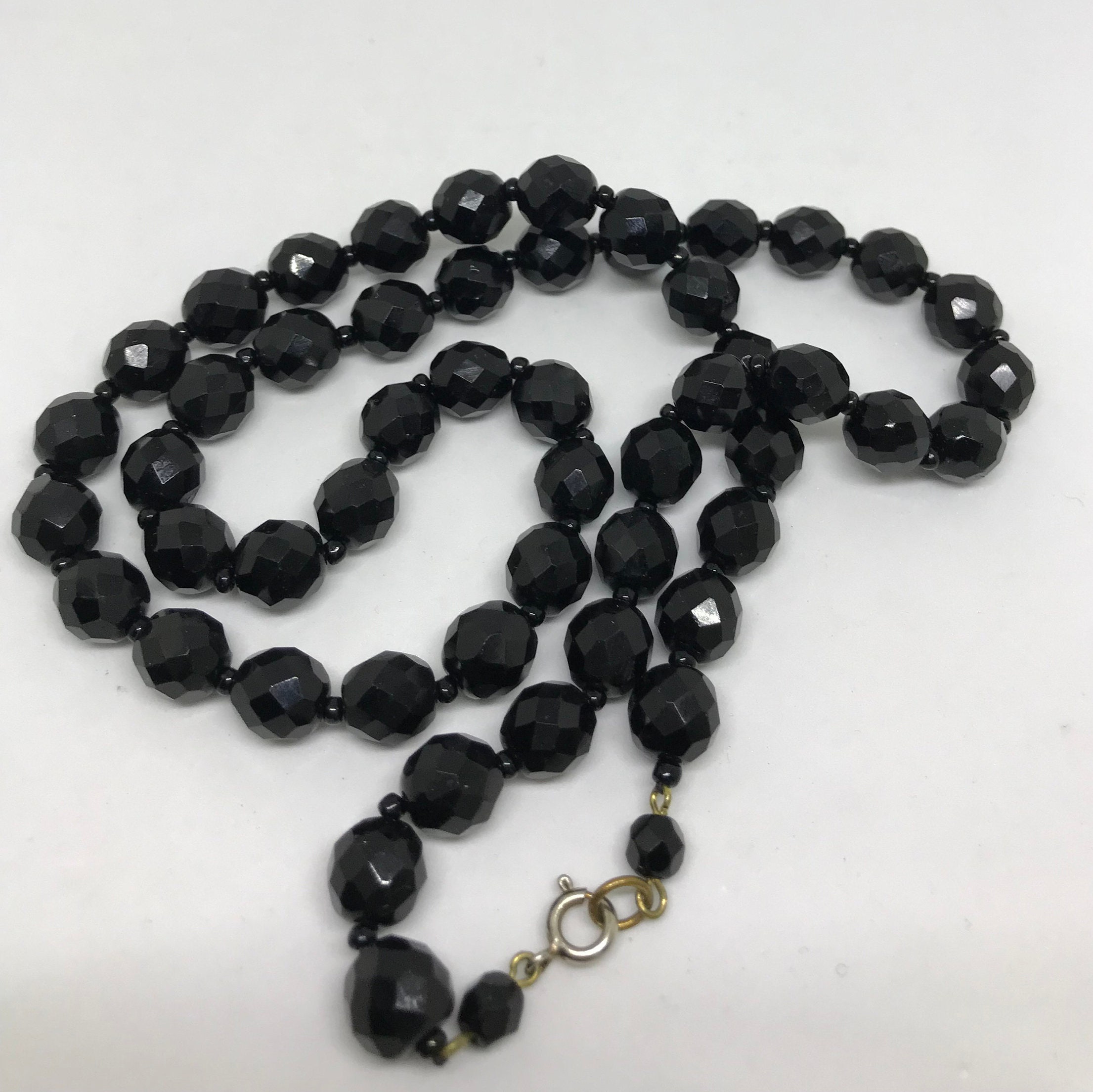 Black Glass Bead Necklace 32