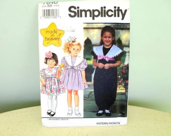Girls Dress/Jumpsuit Pattern Detachable Collar 1991 Made in Heaven Sz  5, 6X  UnCut