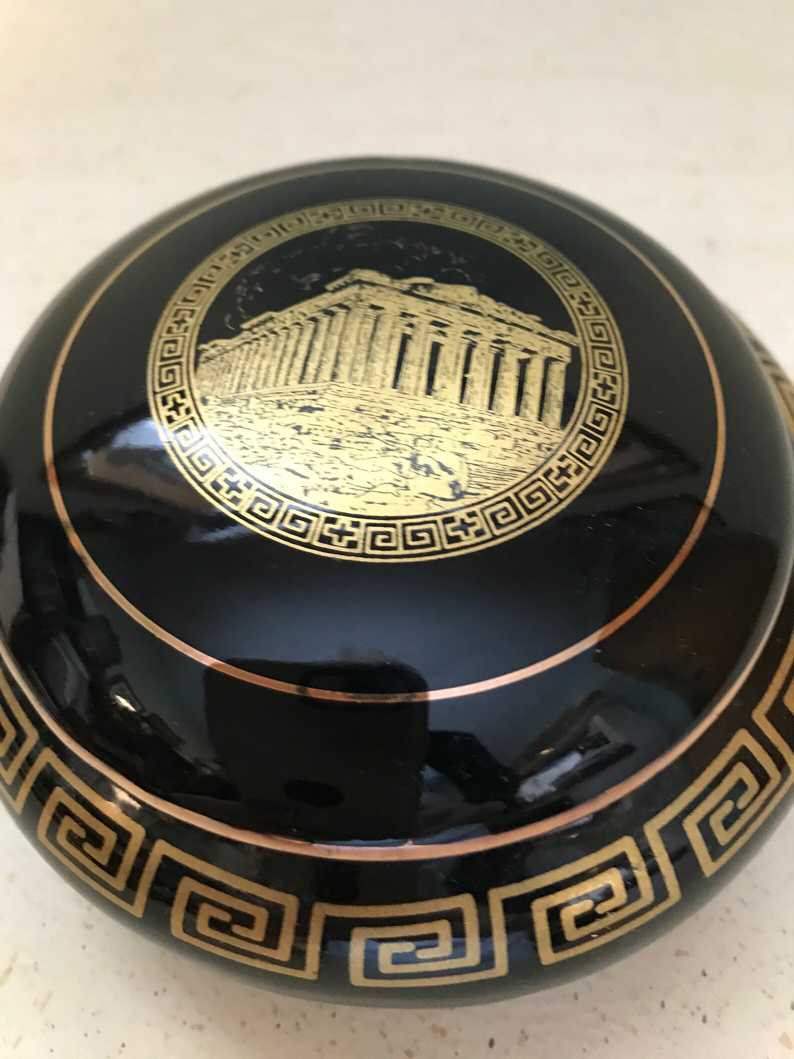 Greek Parthenon Jewelry Keepsake Box Black Finish W/ 24K Gold Etsy