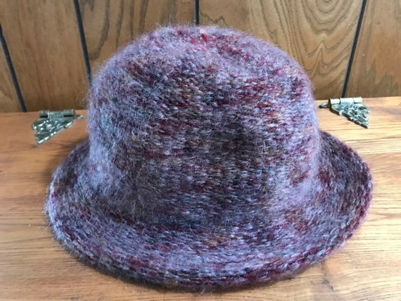 Burgundy Tan Hat w/ Shaped Brim Saks Fifth Ave. N… - image 3