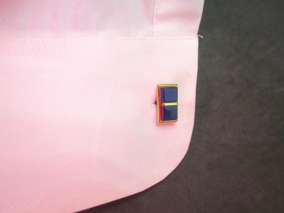 Hickok Cobalt Blue Cuff Links Navy Resin Square S… - image 10