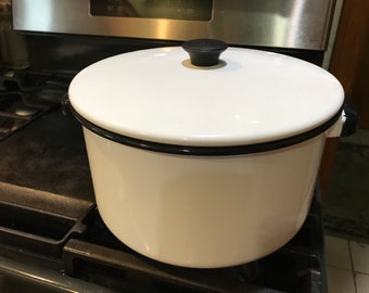 6 pcs enamel kitchen set soup pot stew pot stove white kitchen 