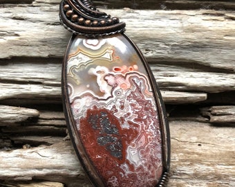 Crazy Lace Agate Pendant Necklace