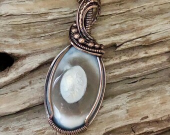 Blue Opal and Copper Pendant Necklace