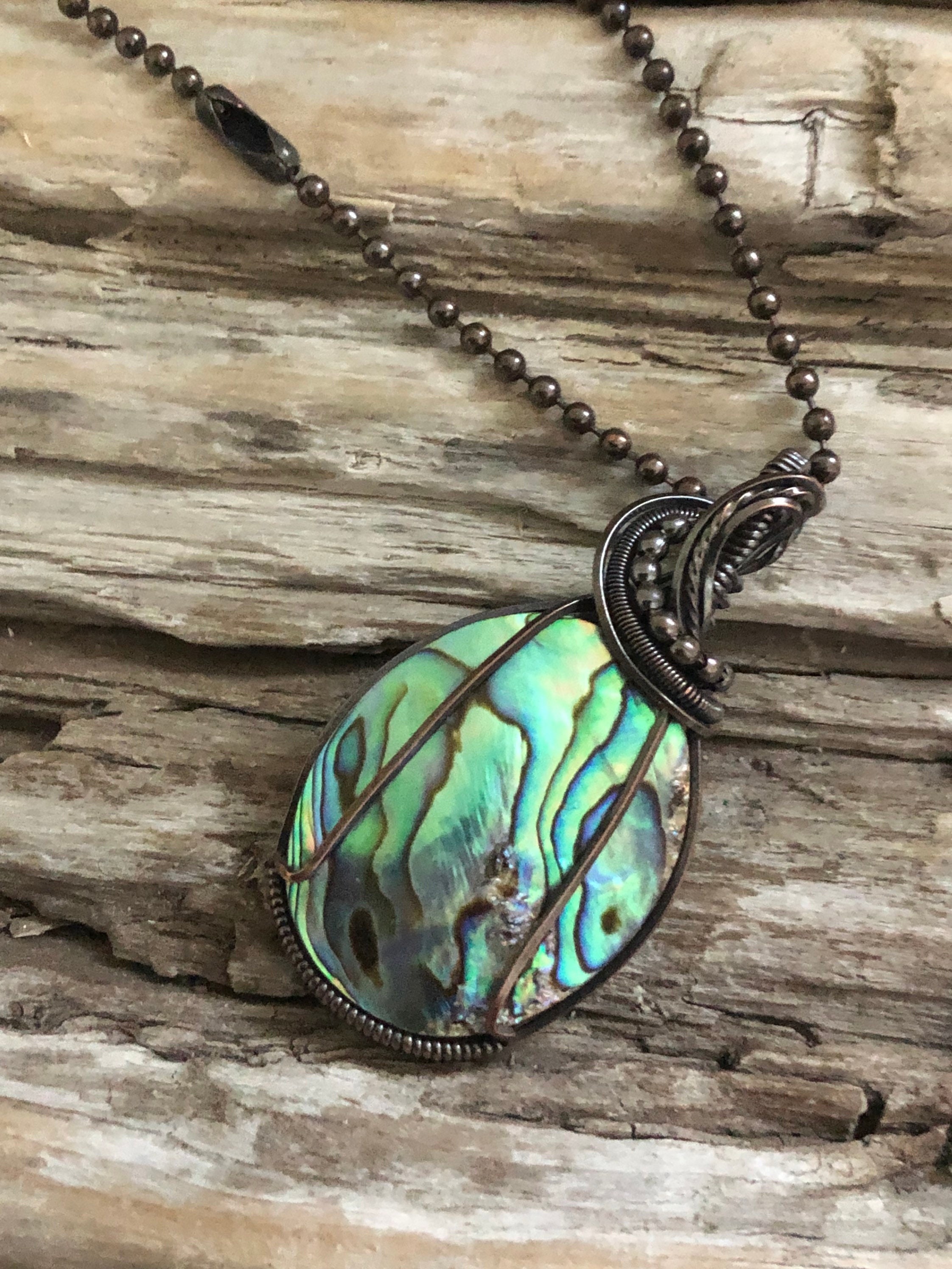 Abalone Shell Necklace Abalone Pendant Shell Pendant Etsy