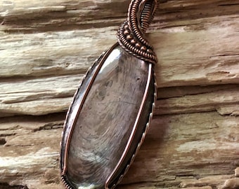 Hypersthene and Copper Pendant Necklace