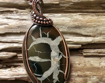 Septarian Nodule Pendant Necklace