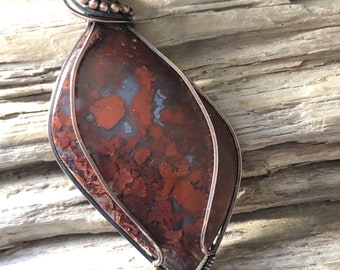 Red Moss Opal Pendant Necklace