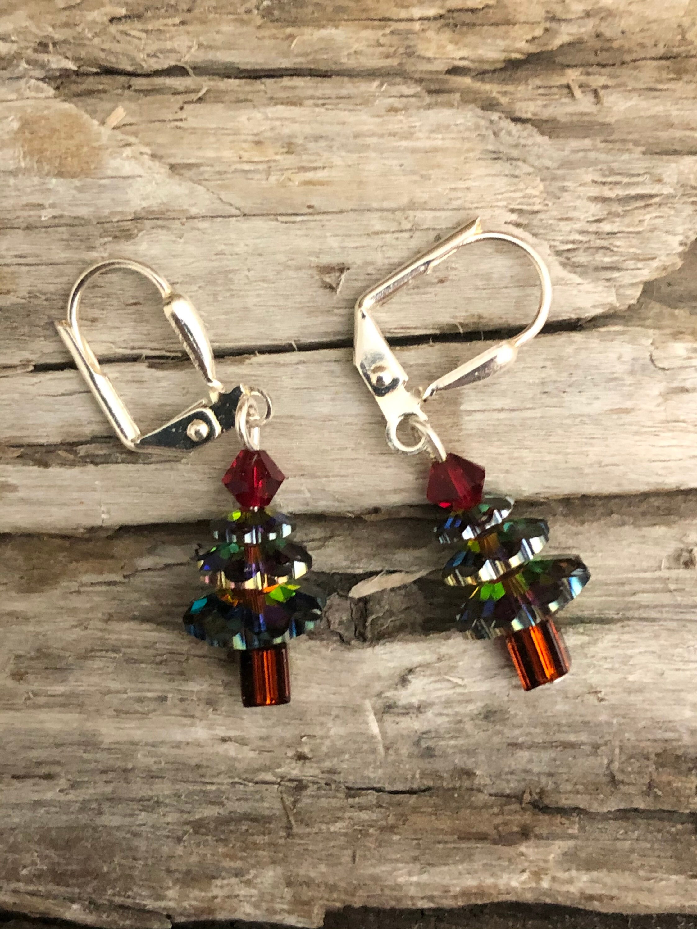 Swarovski Christmas Tree Earrings Etsy Australia