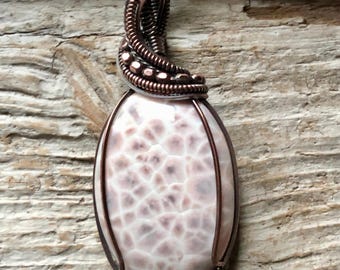 Thomsonite and Copper Pendant Necklace