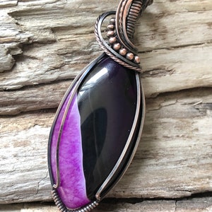 Black/Purple Geode Druzy Agate Pendant, Agate Pendant, Copper Jewelry, Handmade Jewelry, Made in Canada