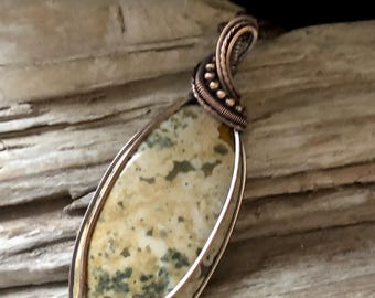 Ocean Jasper Copper Pendant Necklace