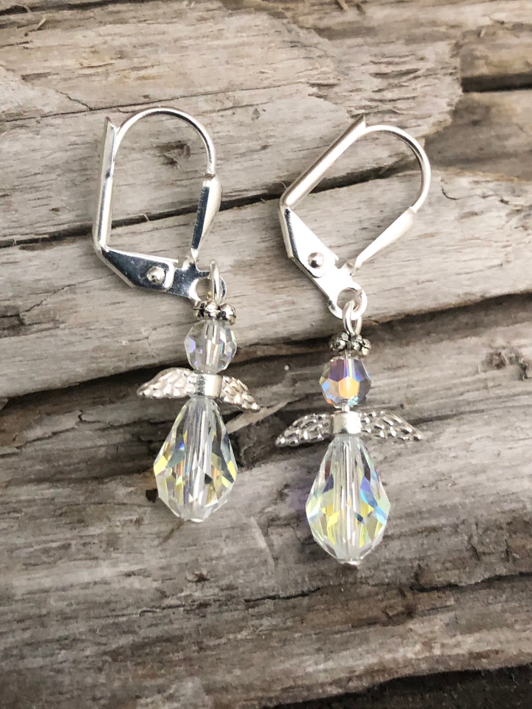Angel Earrings Swarovski Angel Earrings Etsy