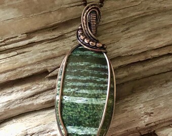 Swiss Opal and Copper Pendant Necklace