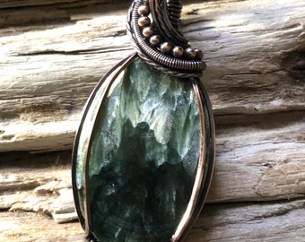 Seraphinite Pendant, Seraphinite Necklace, Serafina