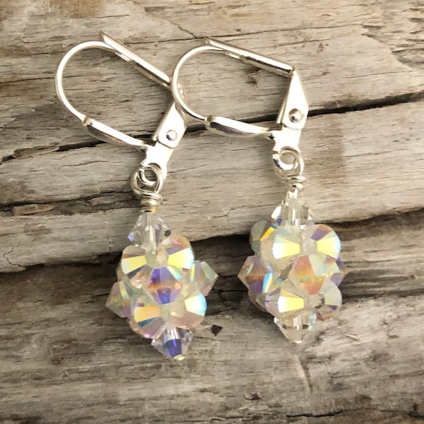 Swarovski Crystal Cluster Earrings, Swarovski Dangle Earrings