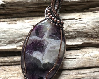 Fluorite and Copper Pendant Necklace