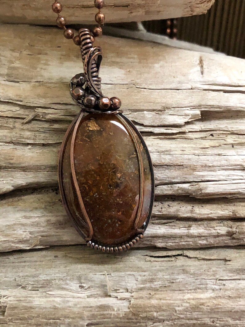 Red Moss Agate Pendant Moss Agate Pendant Necklace | Etsy