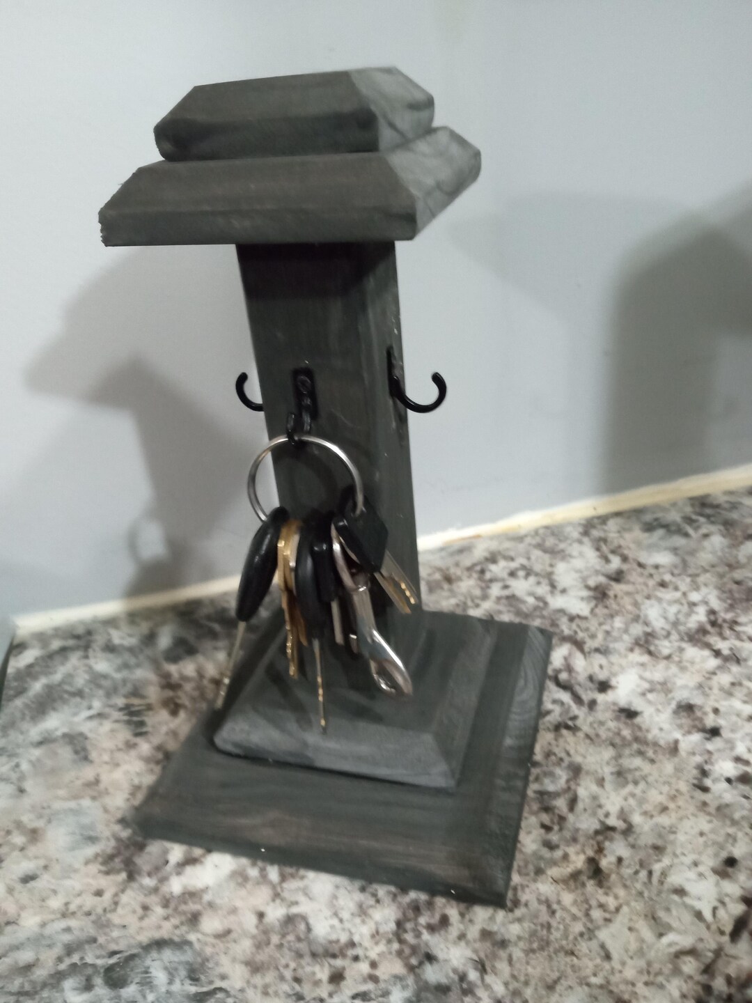 Handmade Rustic Wooden Key Holder Stand – Farmhouse Entryway Organizer ...