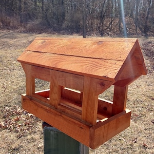 Large Cedar Covered bridge birdfeeder