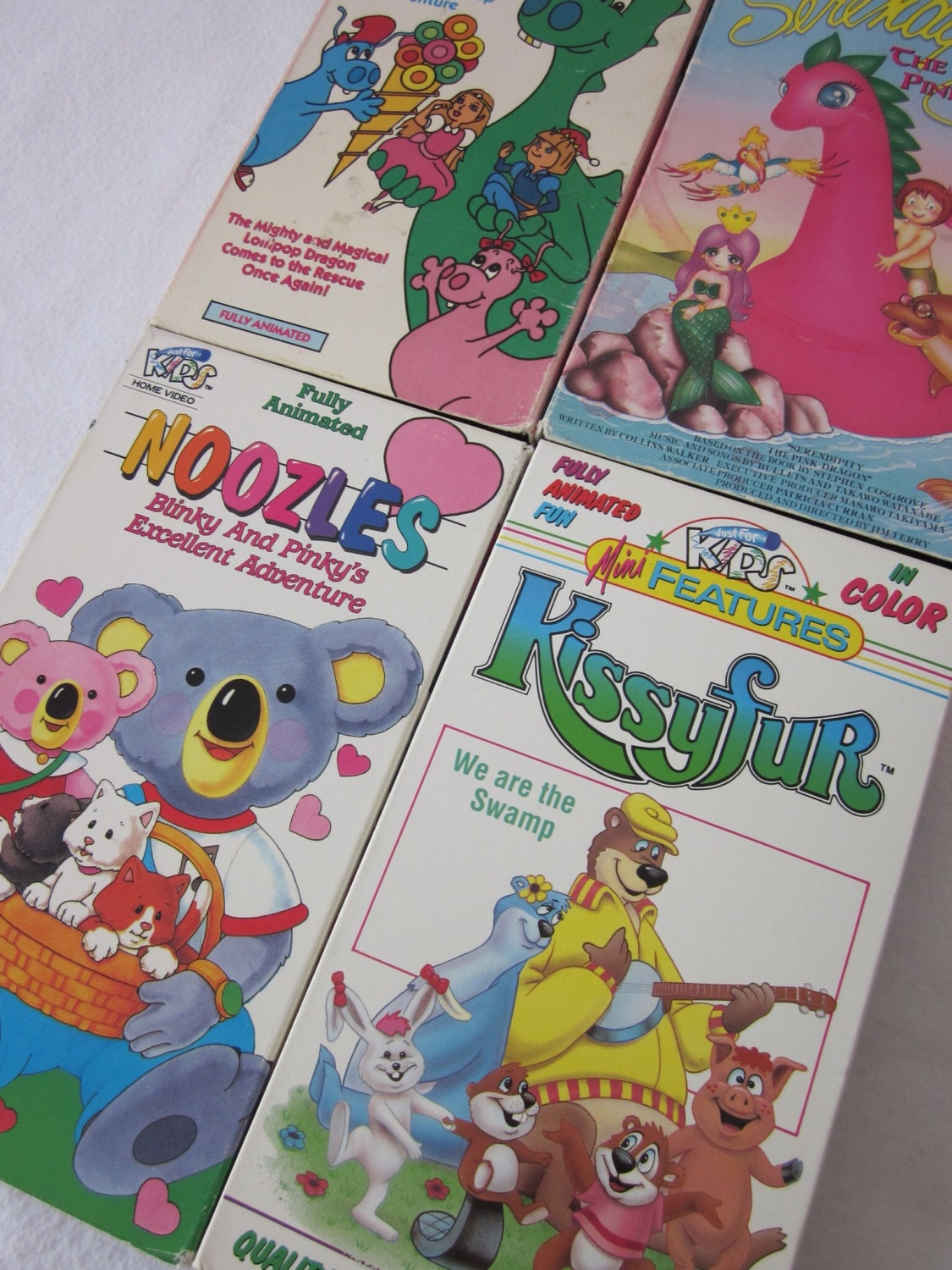 80s Just for Kids Home Video VHS Lot of 4 - Noozles, Kissyfur
