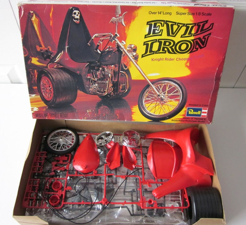 Vintage Revell Evil Iron Knight Rider Chopper Trike Model Kit Etsy