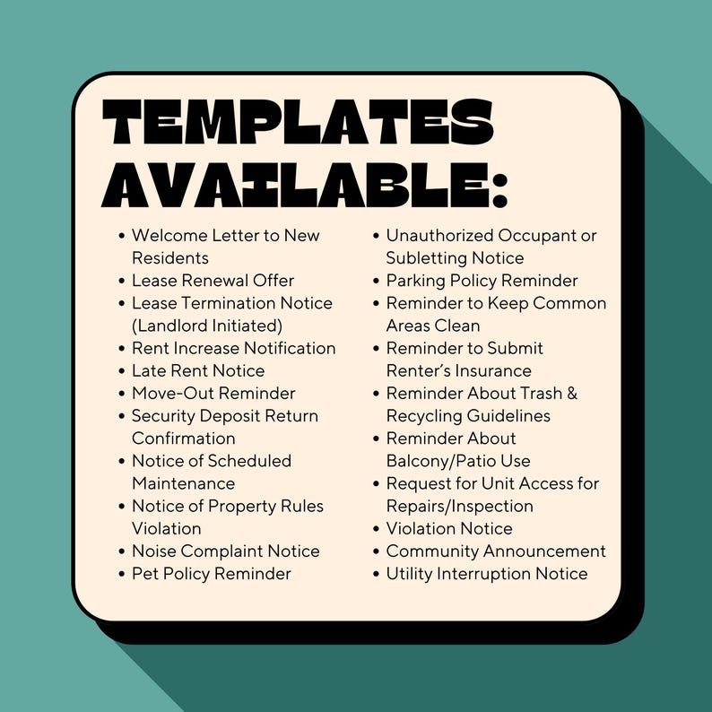 Reminders Renter Insurance Lease Renewal Letter Template | Editable Landlord Communication for ...