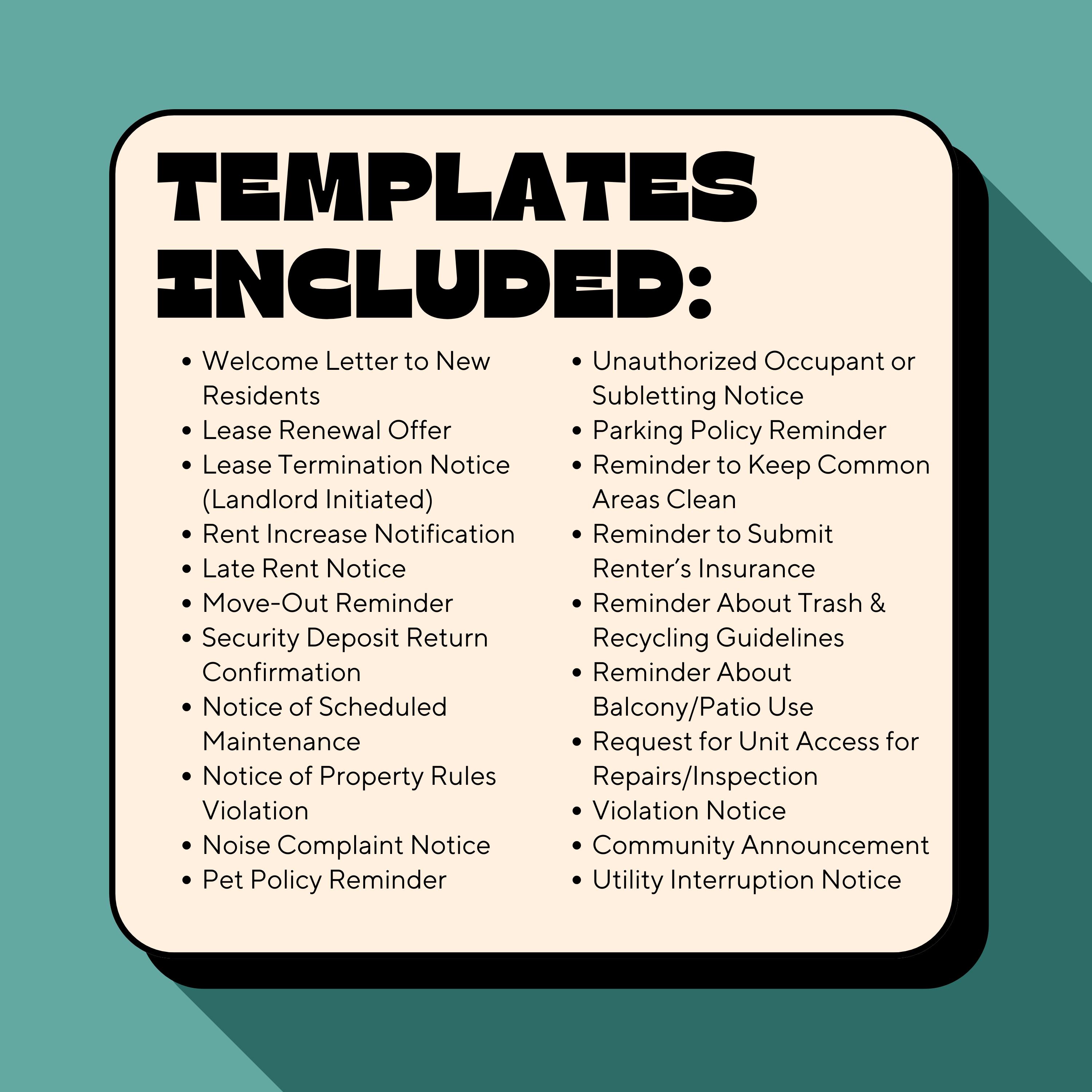 Landlord Letter Templates | 48 Ready-to-use or Edit Property Management ...