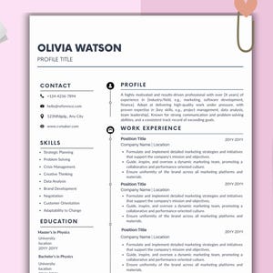 ATS Friendly Resume Template Word and Google Docs | Modern CV Template with Cover Letter and References | Simple and Minimalist Resume