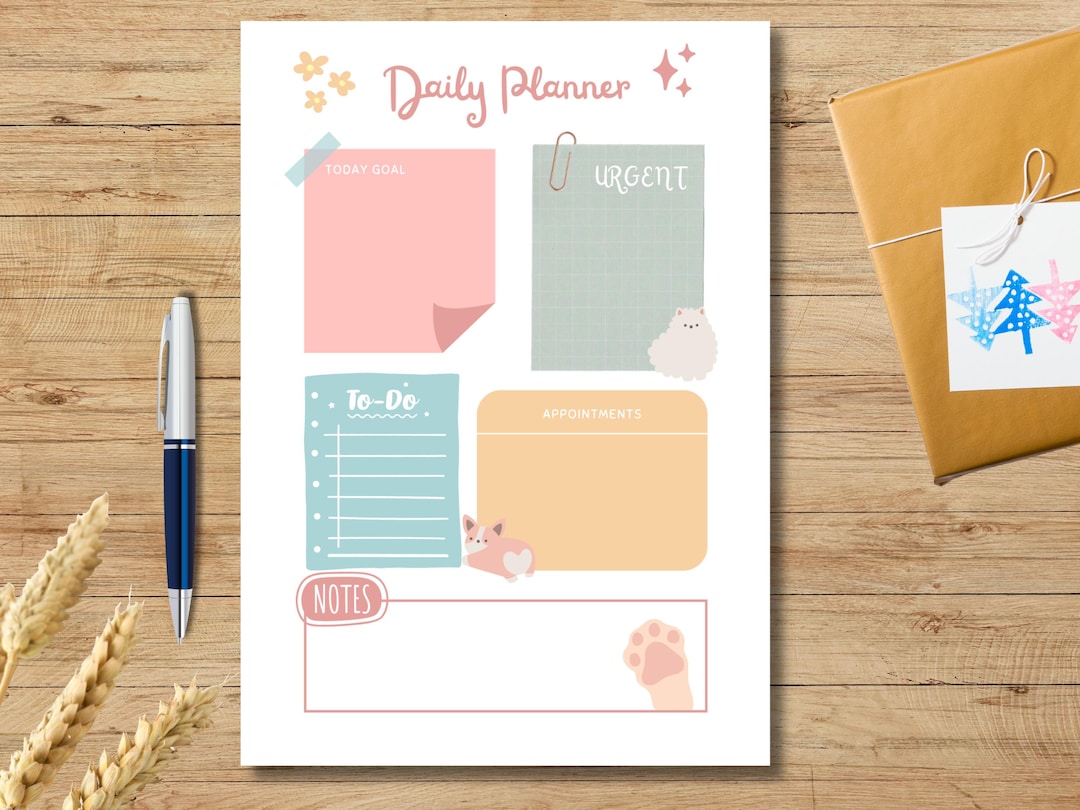 Daily Planner Printable | Cute Simple to Do List & Schedule ...