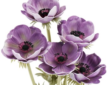 Peacock Blue Artificial Poppy Flowers – Real Touch Wedding