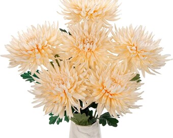 Champagne Dahlia Artificial Flowers – Silk Wedding Bouquet
