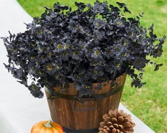 Artificial Black Flowers – UV Resistant Halloween Outdoor
