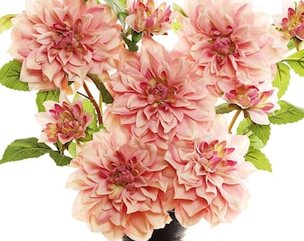 Gradient Pink Artificial Dahlia Flowers – Real Touch Silk Wedding