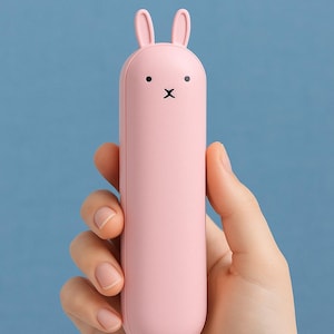 Lindo ventilador de conejito 2 en 1 – Mini ventilador USB y banco de energía – Ventilador portátil recargable – Ventilador de mano plegable – Regalo para ella – Imprescindible para el verano