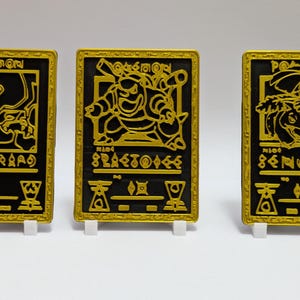Pokémon iniziali leggendari – Charizard, Venusaur, Blastoise – stampati in 3D in Gold Black