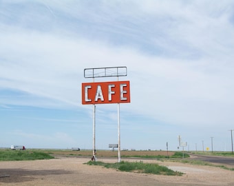 Old Midpoint Cafe' Sign Route 66 Fotografia Stampa SENZA CORNICE