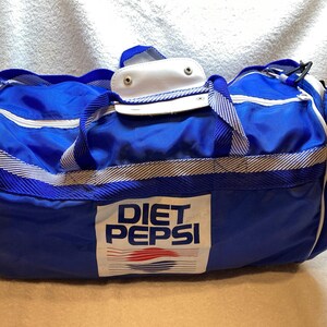 Sac De Sport Vintage Robinsons – Style Rétro Années 80, Bleu Et Jaune à Rayures