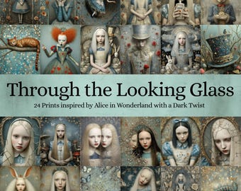 Alice im Wunderland Gothic Ephemera: Dark Academia Journal Kit (Digitaler Download, 24 Designs)