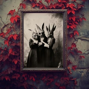Bizarre Victorian Antique Photography Digital Print | Gothic Dark Academia Occult Wall Art | Halloween Wicca Vintage, Gothic Occult Poster