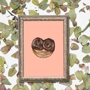 Chocolate Palmier Cookie Digital Art Print | Colorful Spring & Summer Bakery Illustration