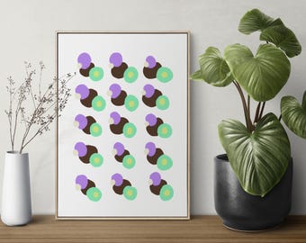 Turquoise Abstract Digital Art Print | Modern Geometric Wall Art | Bright Home Decor Printable | Abstract & Geometric Art