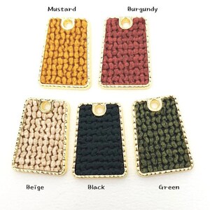 2PCS,PCG-450, Leather Square Pendant, charm, 5 color