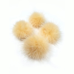 FLC-10/ 2pcs-30mm mink fur ball , 19 colors- Beige
