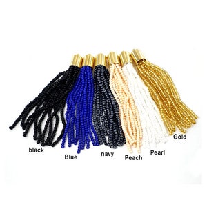 2PCS, HFS-506, Handmade Beads Tassel , 6 colors